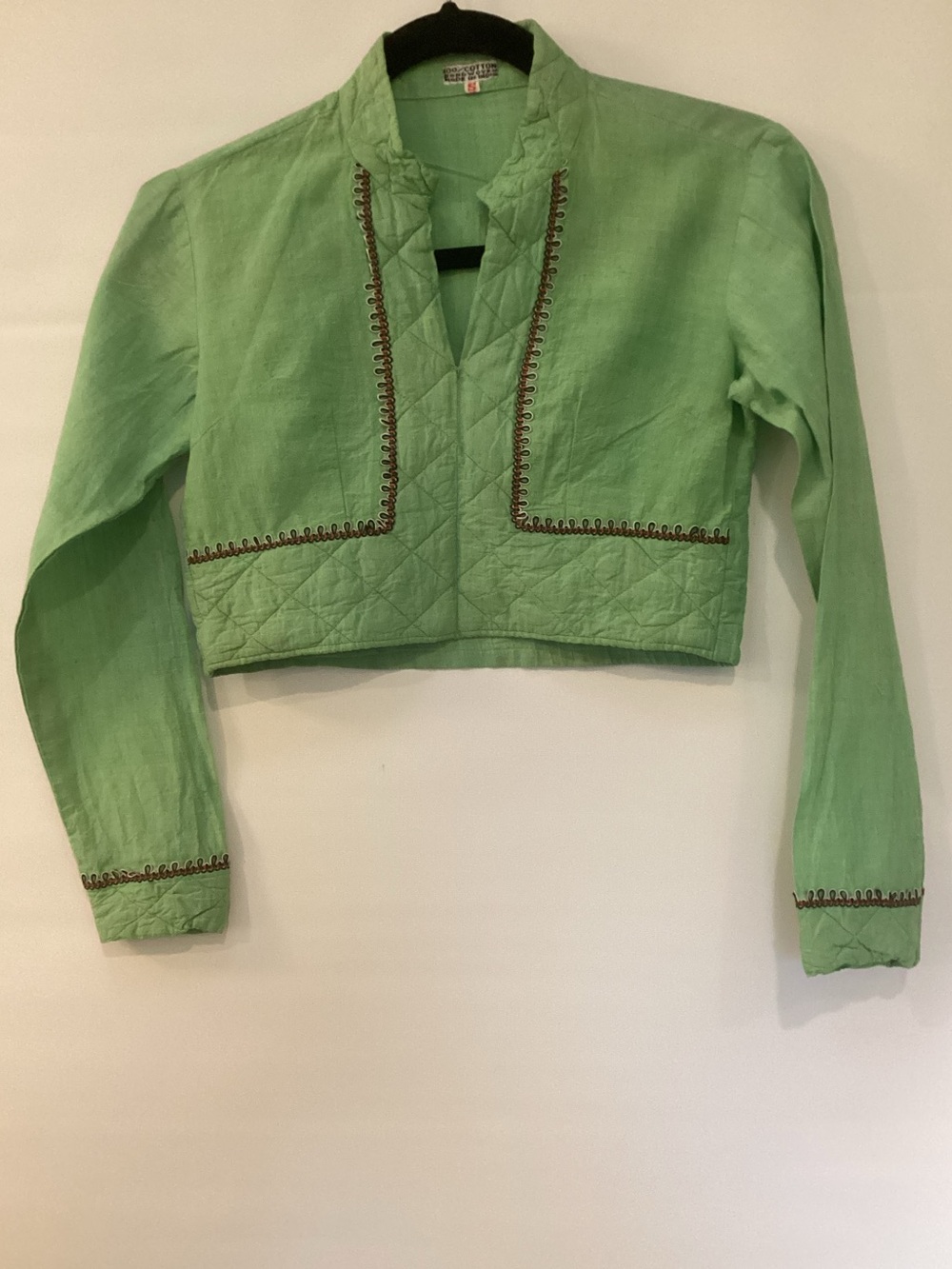 Women’s Light Green Cropped Quilted Cropped Top